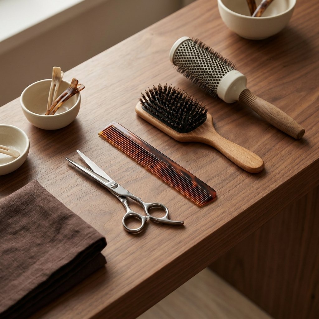 Gezellige wachthoek van de salon met een fluwelen stoel en een kopje koffie